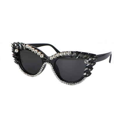 Fashion Rhinestone Sunglasses For Women Cat Eye Spectacle Frame Multicolor Suitable Variety Girl UV Protection Glasses