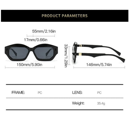 Unique Irregular Square Sunglasses Women Double Color Shades Retro Brand Designe Men Trending Rivets Gradient Sun Glasses UV400