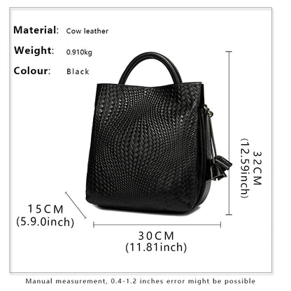 Genuine Leather Bucket Bag for Women 2022 New Fashion Casual Handheld Women's Bag Commuter Style Large Capacity Bag