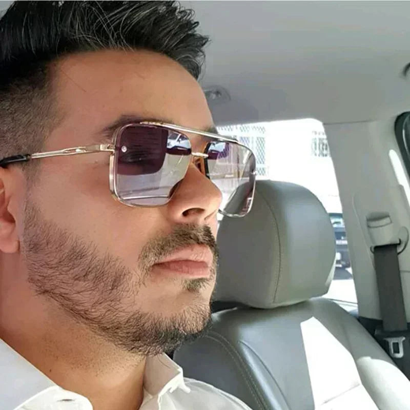 Fashion Square Luxury Design Sunglasses Men