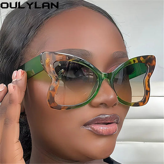 Oulylan Retro Butterfly Sunglasses 2024 Fashion Women Gradient Sun Glasses Luxury Brand Designer Oversized Eyewear Shades UV400