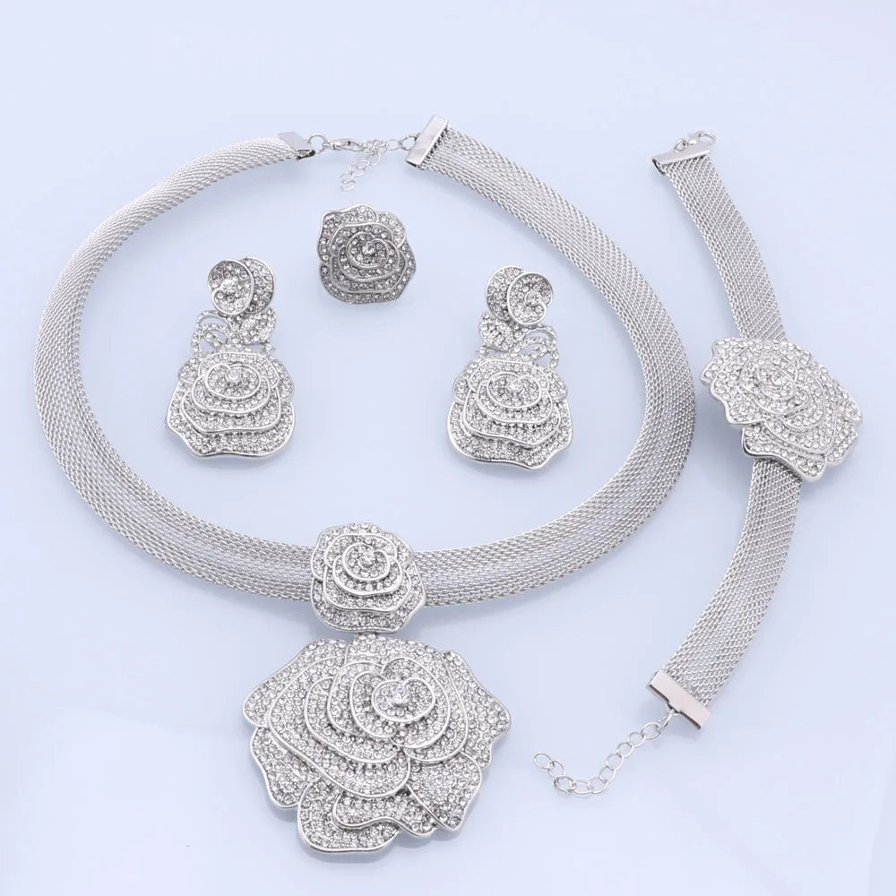 CYNTHIA Dubai Women Silver Plated Jewelry Sets