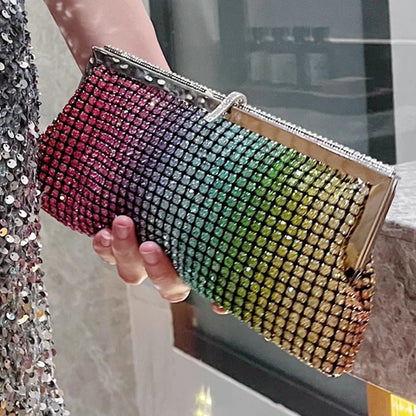 Rainbow Diamond Clutch Bag