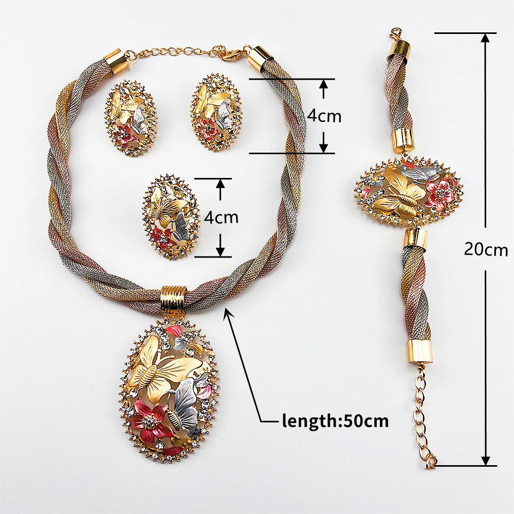 Fashion African Nigerian Dubai Gold Color Jewelry Sets