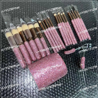 Professional 23pcs Glam Rhinestone Makeup Brush Set