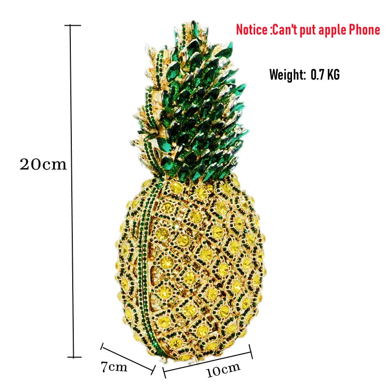 DG Peafowl  Fruits Pineapple  Crystal Evening Bag Dazzling Diamond  Party Lady Purses Handbags  Cocktail party handbag