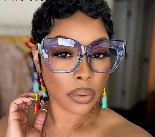 Oversized Square Women's Glasses Frames Fashion  Anti Blue Light