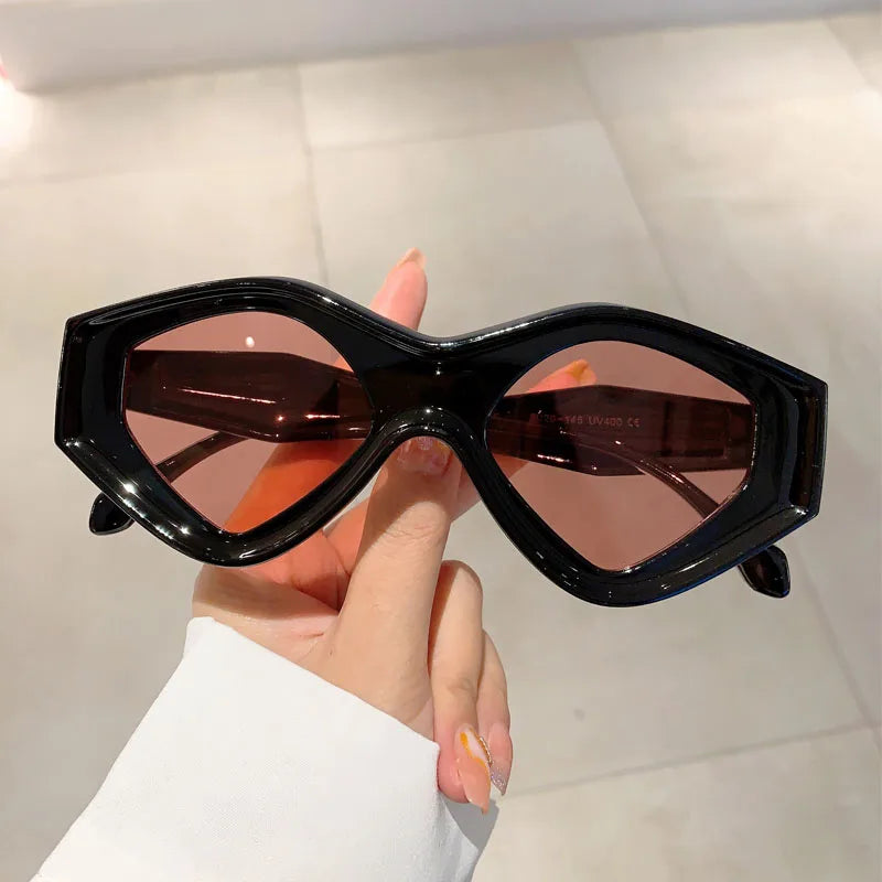 KAMMPT New Polygon Sunglasses Men Stylish Vintage Candy Color Eyewear Women 2023 Trendy Retro Luxury Brand Designer UV400 Shades