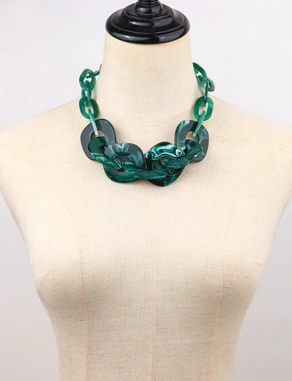 FishSheep Trendy Acrylic Tortoiseshell Choker Necklaces