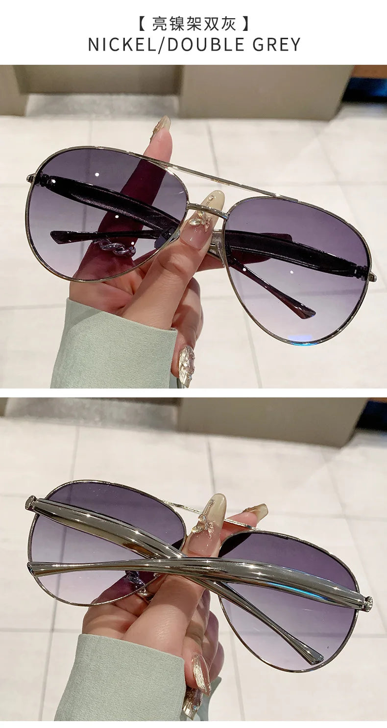 Oval Oversized Sunglasses Women Trendy Vintage Luxury Fashion Glasses