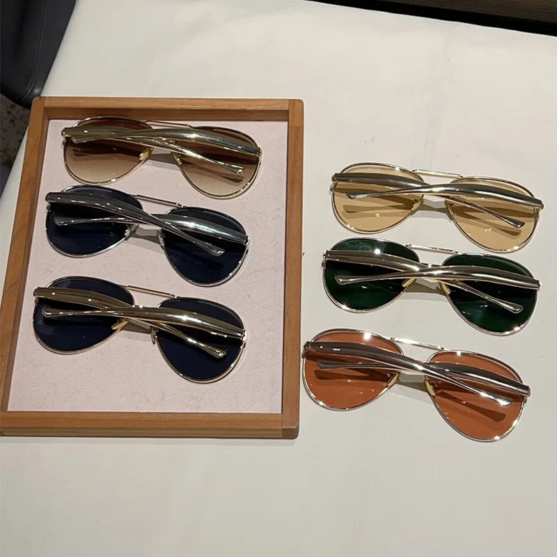 Oval Oversized Sunglasses Women Trendy Vintage Luxury Fashion Glasses