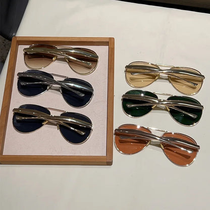 Oval Oversized Sunglasses Women Trendy Vintage Luxury Fashion Glasses