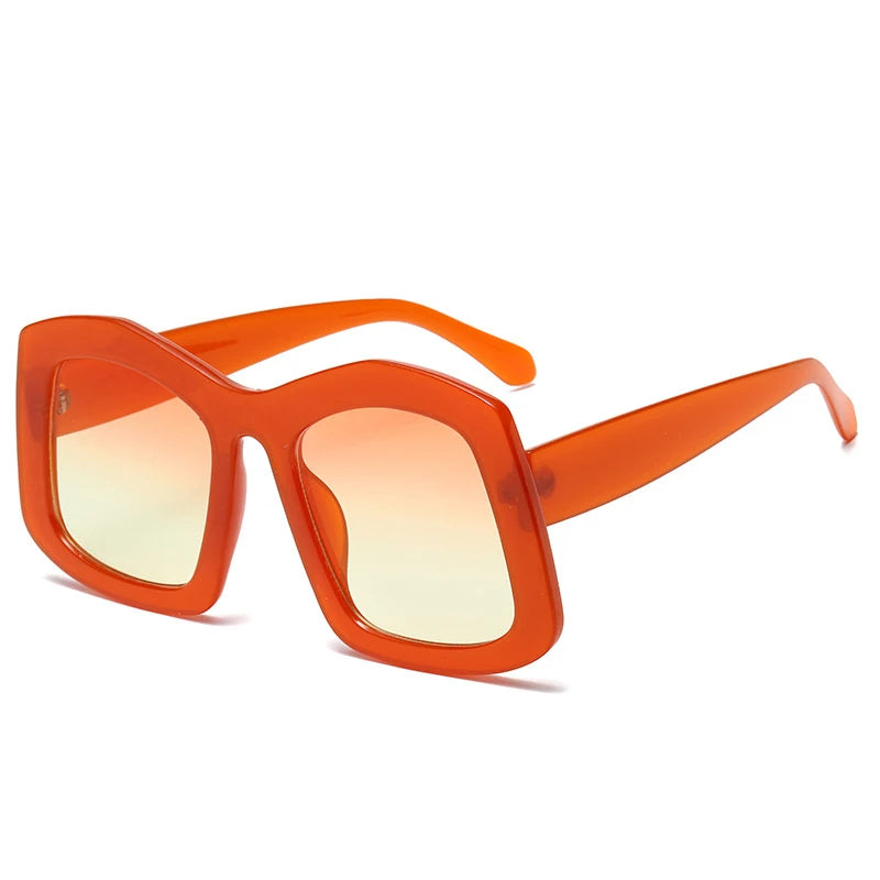 Retro Oversize Square Gradient Orange Sunglasses