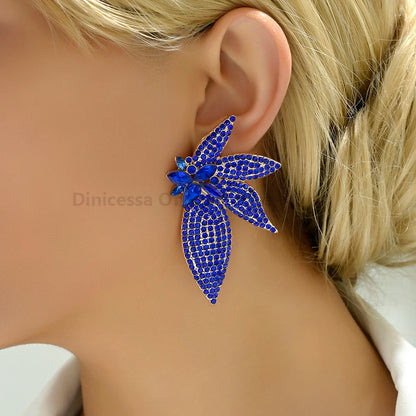 Wing Full Fashion Rhinestone Female Charm Dangle Drop Earrings For Women Luxury Design Unusual Wedding Party Jewelry Accessories