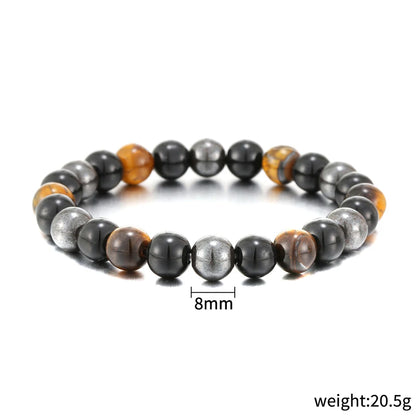 Natural Black Obsidian Hematite Tiger Eye Beads Bracelets Men for Magnetic Health Protection  Soul Jewelry Pulsera Hombre