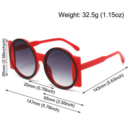 Fashion Oversized Round Sunglasses Women Contrast Color Shades UV400 Retro Unique Men Trending Gradient