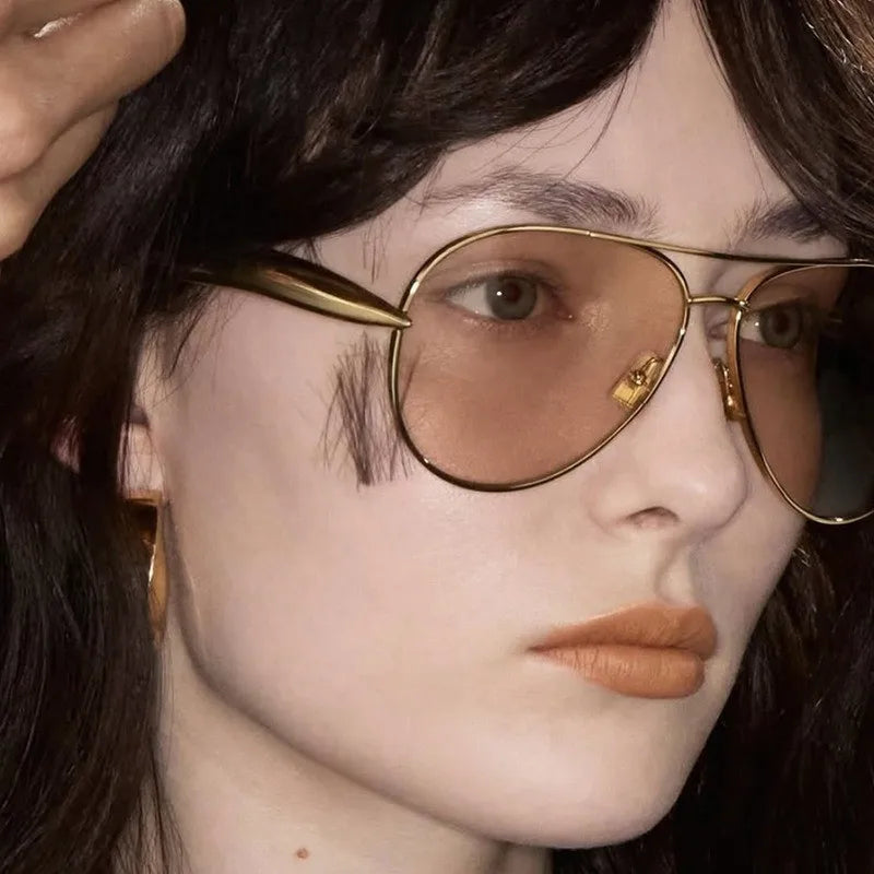 Oval Oversized Sunglasses Women Trendy Vintage Luxury Fashion Glasses