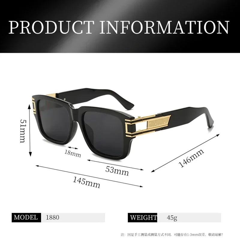 Fashion Classic Square Sunglasses Men Vintage Design