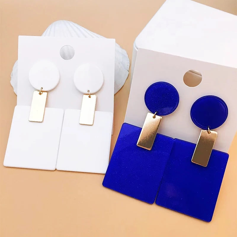 Square Punk Exaggerated Geometric Earrings