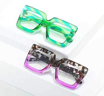 Oversized Anti-Blue Plastic Spectacle Frame Anti-Fatigue