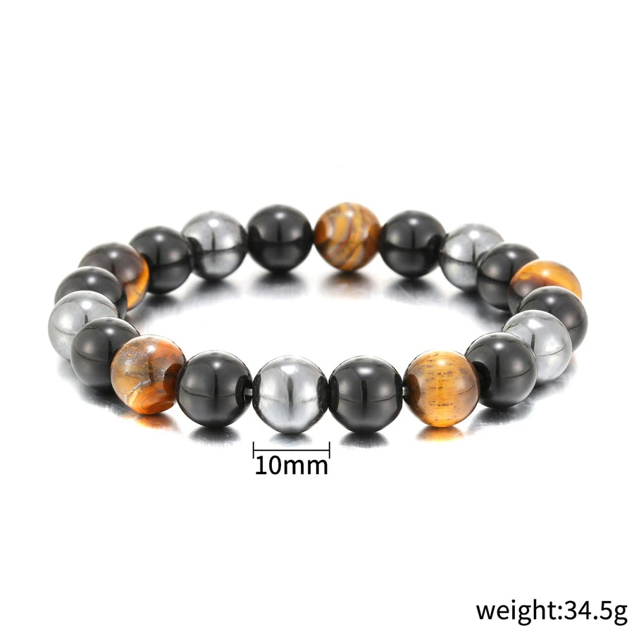Natural Black Obsidian Hematite Tiger Eye Beads Bracelets Men for Magnetic Health Protection  Soul Jewelry Pulsera Hombre