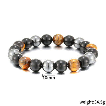 Natural Black Obsidian Hematite Tiger Eye Beads Bracelets Men for Magnetic Health Protection  Soul Jewelry Pulsera Hombre