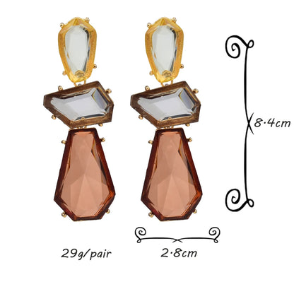 Vintage Resin Drop Earrings For Women Acrylic Earrings For Girls Trendy Geometric Korean Jewelry Wholesale