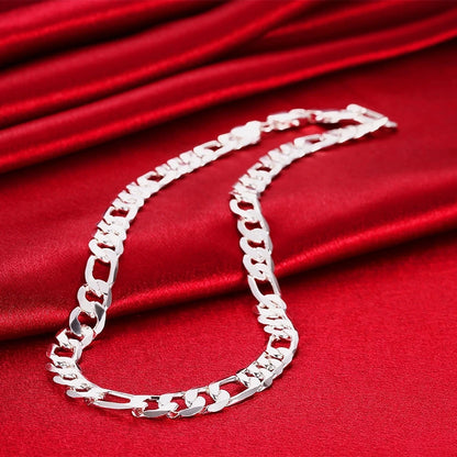 New Fine 925 Sterling silver classic 10MM geometry Chain bracelets neckalces fashion noble jewelry set for man women gifts