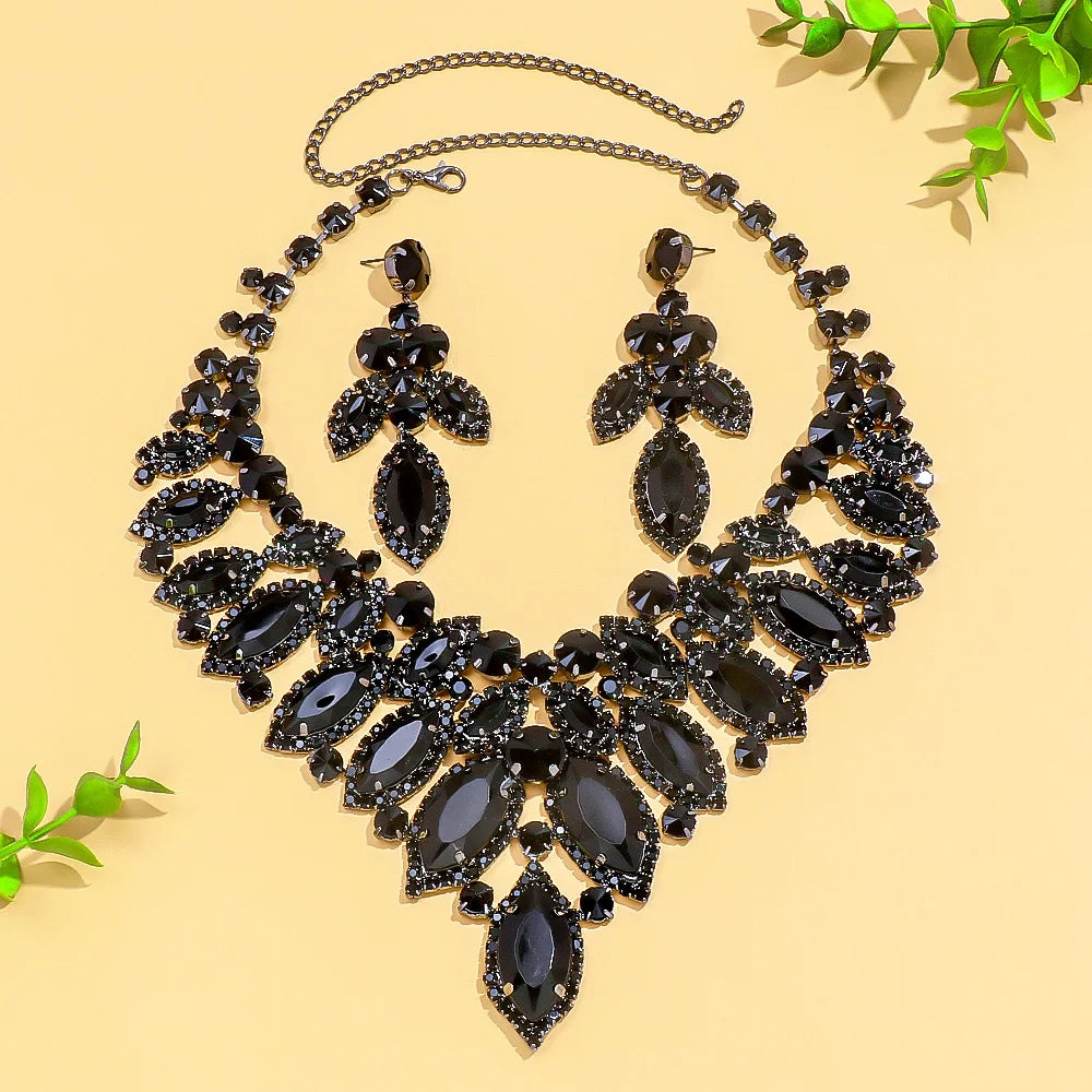 Exquisite Leaf Exaggerate Necklace & Earrings