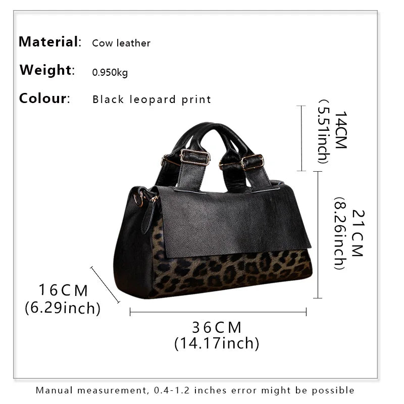 High Capacity Leather Crossbody Bag