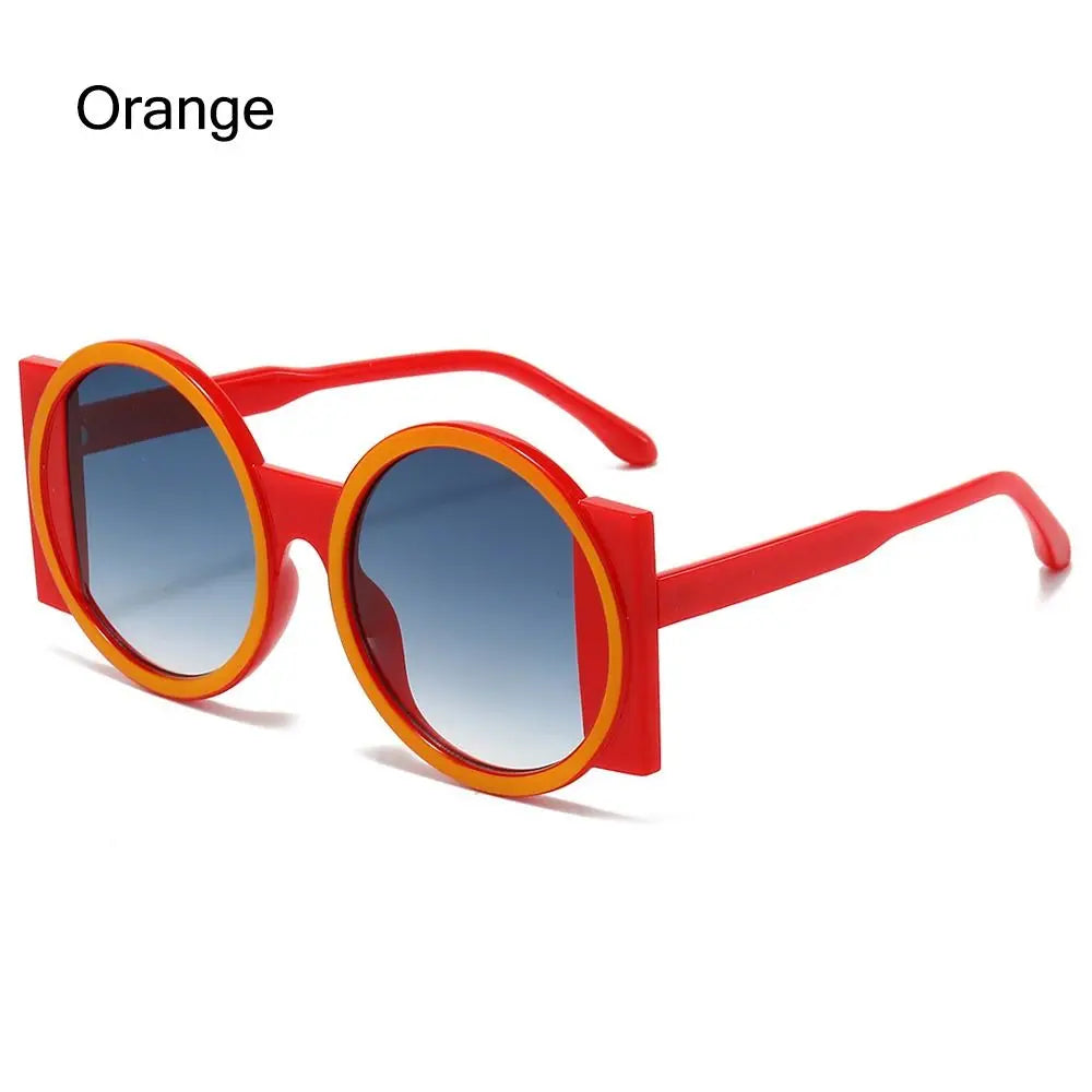 Fashion Oversized Round Sunglasses Women Contrast Color Shades UV400 Retro Unique Men Trending Gradient