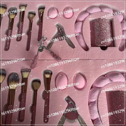 Professional 23pcs Glam Rhinestone Makeup Brush Set