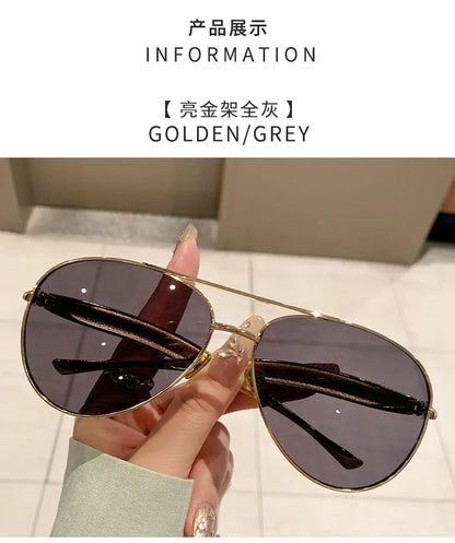 Oval Oversized Sunglasses Women Trendy Vintage Luxury Fashion Glasses
