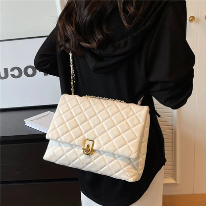 Quilted Leather Double Chain Shoulder Bags