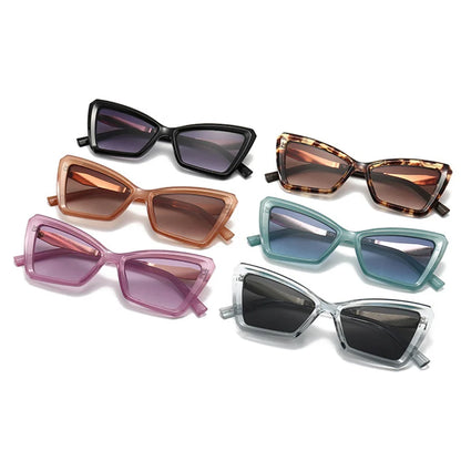 SHAUNA Retro Cat Eye Women Gradient Sunglasses Fashion Brand Designer Tea Blue Men Trending Sun Glasses Shades UV400