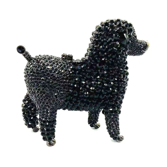 Luxury poodles Designer Animal Crystal Clutch Evening Bags