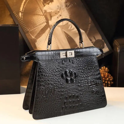 Genuine Leather Handbags Alligator Print