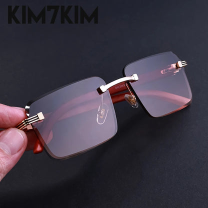 Vintage Square Rimless Sunglasses