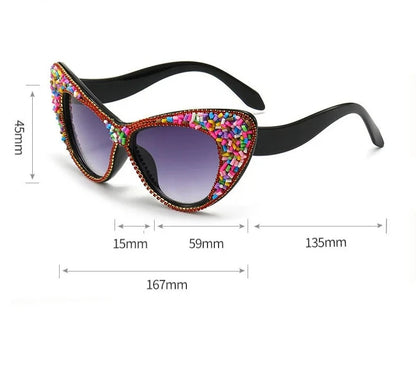 Oversized Cat Eye Rhinestone Sunglasses