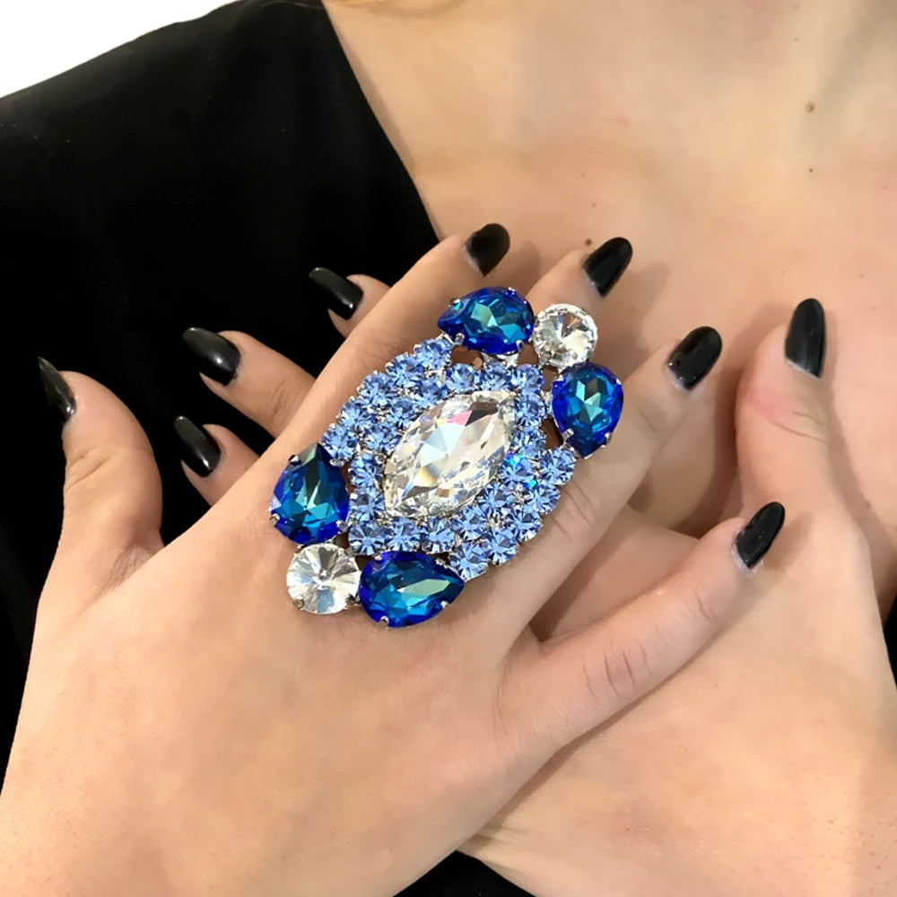 Blue Crystal Rings