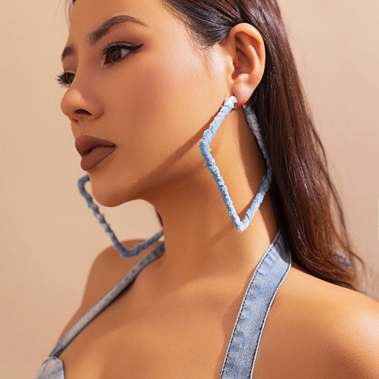Exaggerated Big Heart/Stars/Square/Triangle Earrings