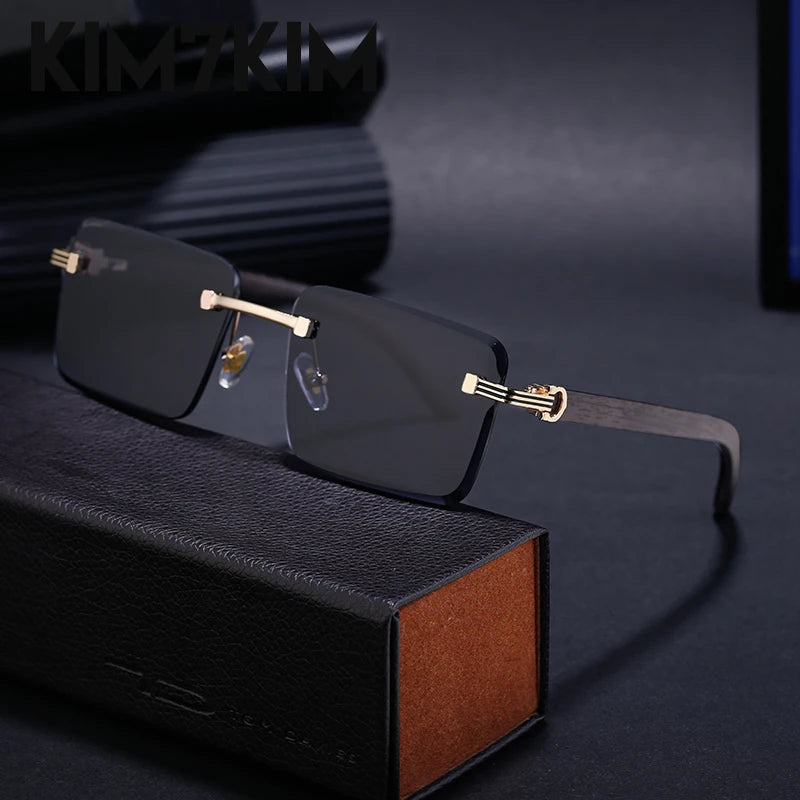 Vintage Square Rimless Sunglasses