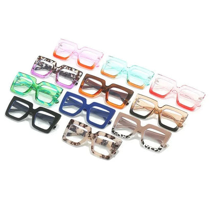 Oversized Anti-Blue Plastic Spectacle Frame Anti-Fatigue