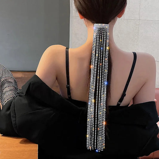 Rhinestone Hairpins Bijoux Long Tassel Crystal Hair Accessories