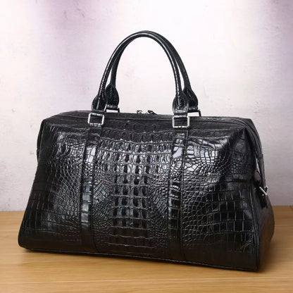 2023 Fashion Men's Alligator Crocodile Pattern Genuine Leather Travel Handbags Men Shoulder Bag Messenger Luggage Laptop Bags