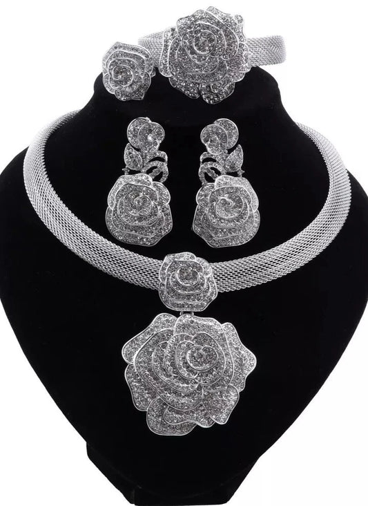 CYNTHIA Dubai Women Silver Plated Jewelry Sets