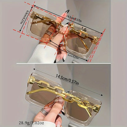 Rectangle Fashion Large Frame Sunglasses