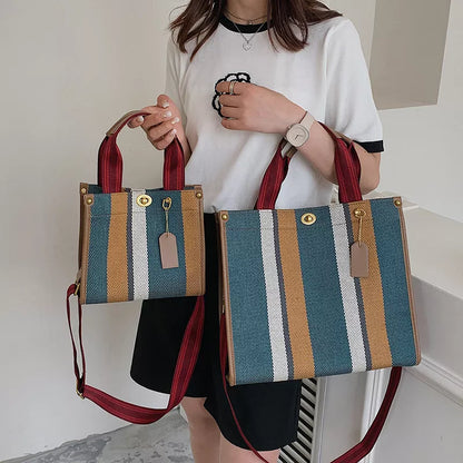 Canvas Stripe Vintage Shoulder Crossbody Bags