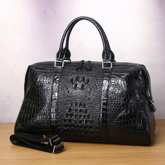 2023 Fashion Men's Alligator Crocodile Pattern Genuine Leather Travel Handbags Men Shoulder Bag Messenger Luggage Laptop Bags