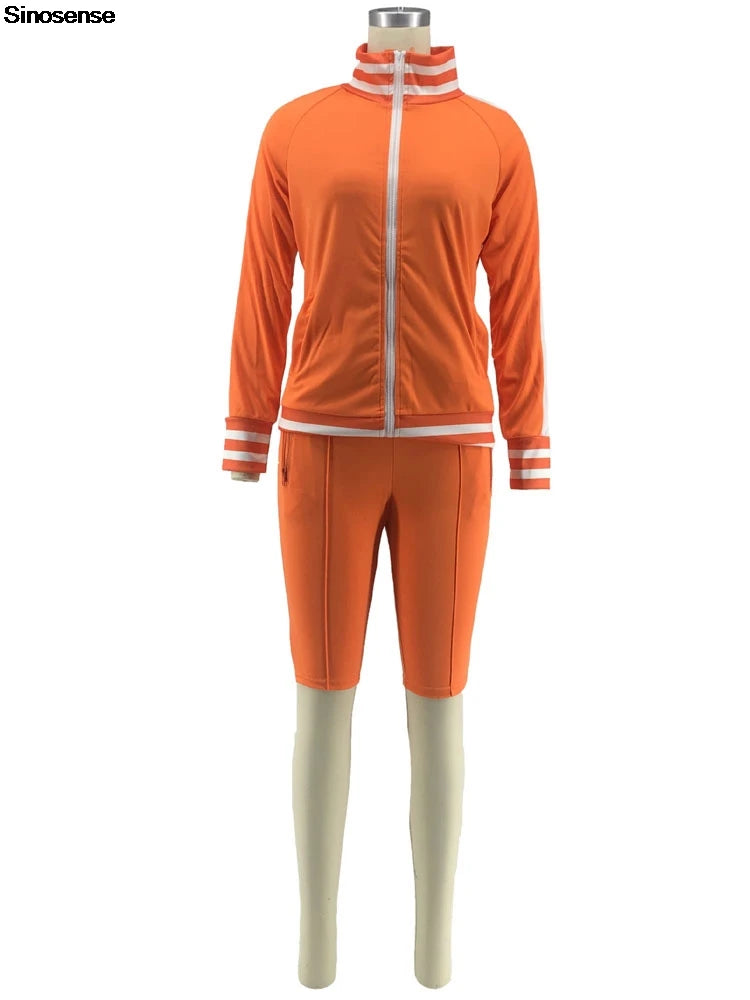Women Sport 2 Piece Shorts OutfitsJogging Suits Cold Shoulder Zipper Jacket